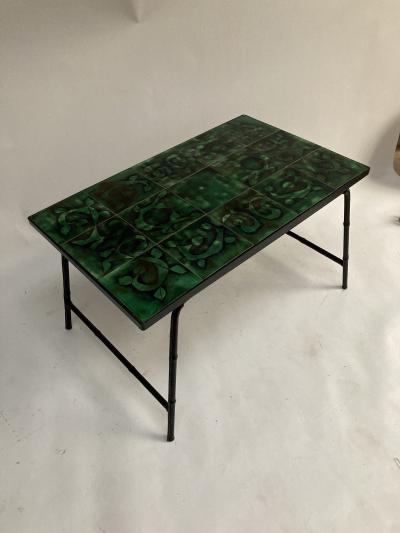 Jacques Adnet 1950s Stitched Leather Cocktail table y Jacques Adnet