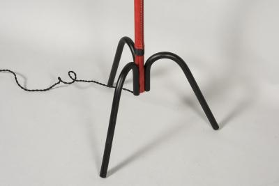 Jacques Adnet 1950s Stitched Leather Floor lamp By Jacques Adnet
