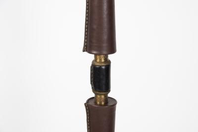 Jacques Adnet 1950s Stitched Leather Floor lamp By Jacques Adnet