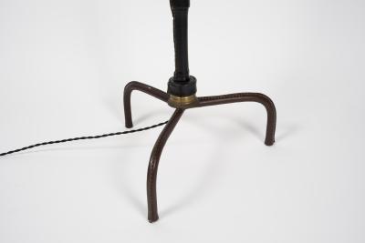 Jacques Adnet 1950s Stitched Leather Floor lamp By Jacques Adnet