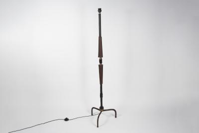 Jacques Adnet 1950s Stitched Leather Floor lamp By Jacques Adnet