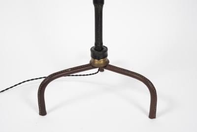 Jacques Adnet 1950s Stitched Leather Floor lamp By Jacques Adnet