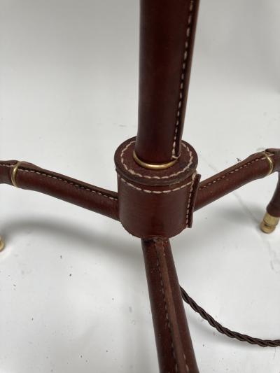Jacques Adnet 1950s Stitched Leather Floor lamp By Jacques Adnet