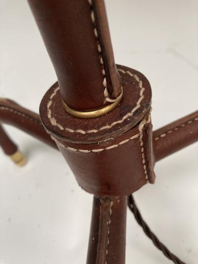 Jacques Adnet 1950s Stitched Leather Floor lamp By Jacques Adnet
