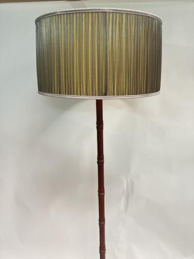 Jacques Adnet 1950s Stitched Leather Floor lamp By Jacques Adnet