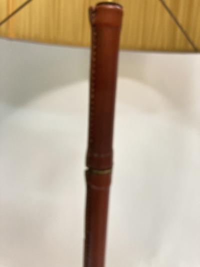 Jacques Adnet 1950s Stitched Leather Floor lamp By Jacques Adnet