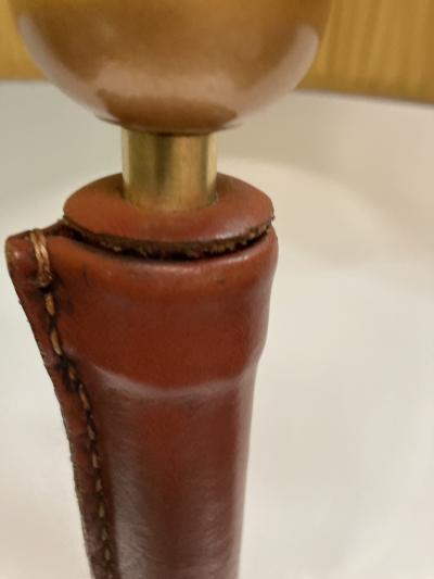 Jacques Adnet 1950s Stitched Leather Floor lamp By Jacques Adnet