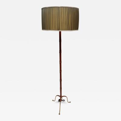 Jacques Adnet 1950s Stitched Leather Floor lamp By Jacques Adnet
