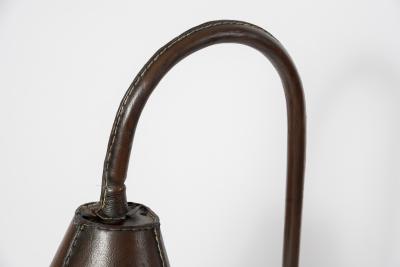 Jacques Adnet 1950s Stitched Leather Lamp By Jacques Adnet