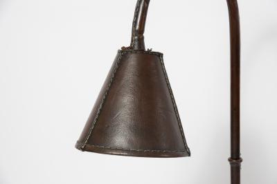 Jacques Adnet 1950s Stitched Leather Lamp By Jacques Adnet