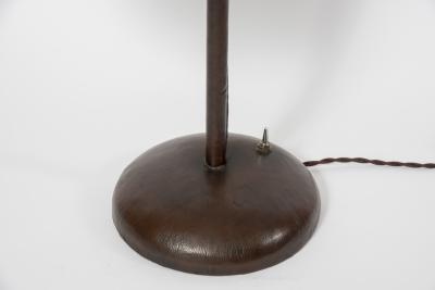 Jacques Adnet 1950s Stitched Leather Lamp By Jacques Adnet