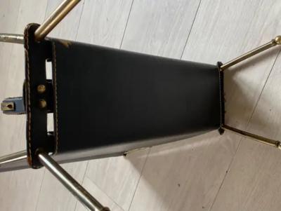 Jacques Adnet 1950s Stitched Leather Magazine Racks by Jacques Adnet