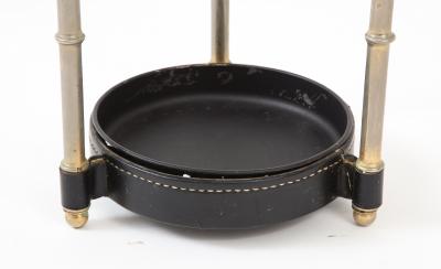 Jacques Adnet 1950s Stitched Leather Umbrella Stand by Jacques Adnet
