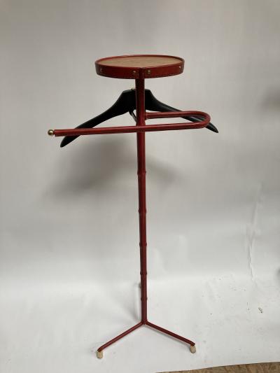 Jacques Adnet 1950s Stitched Leather Valet by Jacques Adnet