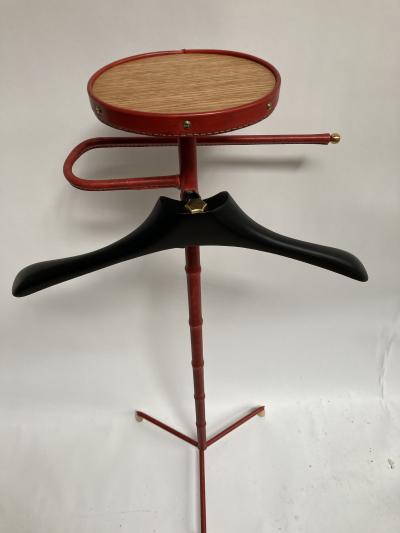 Jacques Adnet 1950s Stitched Leather Valet by Jacques Adnet