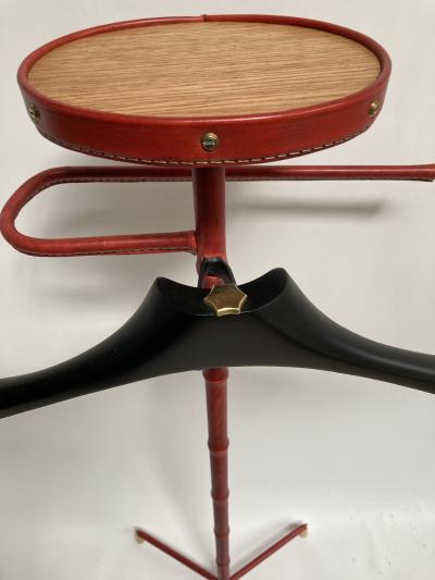 Jacques Adnet 1950s Stitched Leather Valet by Jacques Adnet