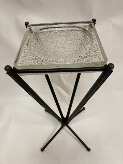 Jacques Adnet 1950s Stitched Leather Vide poche or ashtray by Jacques Adnet