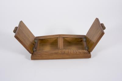 Jacques Adnet 1950s Stitched Leather and wood box designed by Jacques Adnet