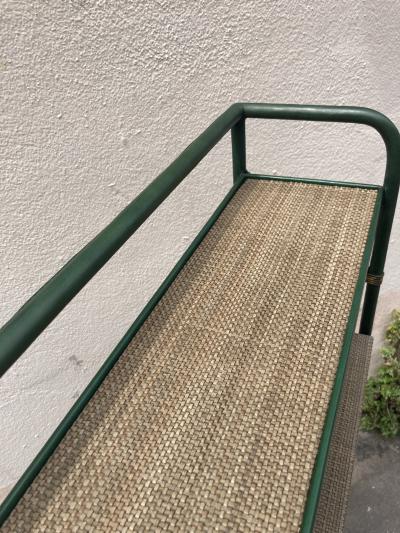 Jacques Adnet 1950s Stitched Leather bookcase by Jacques Adnet