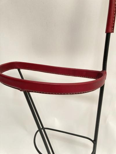 Jacques Adnet 1950s Stitched Leather coat rack by Jacques Adnet