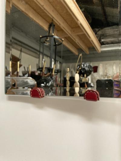 Jacques Adnet 1950s Stitched Leather coat rack by Jacques Adnet