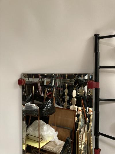 Jacques Adnet 1950s Stitched Leather coat rack by Jacques Adnet