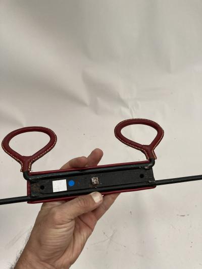 Jacques Adnet 1950s Stitched Leather coat rack by Jacques Adnet