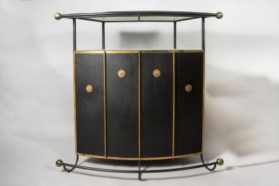 Jacques Adnet 1950s Stitched Leather dry bar by Jacques Adnet