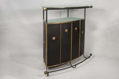 Jacques Adnet 1950s Stitched Leather dry bar by Jacques Adnet