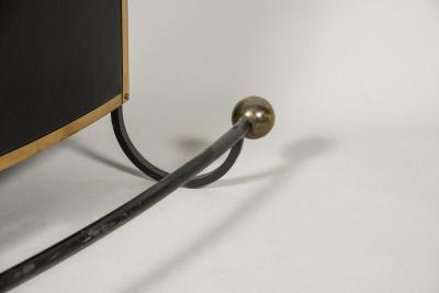 Jacques Adnet 1950s Stitched Leather dry bar by Jacques Adnet