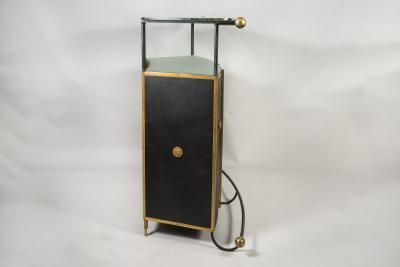 Jacques Adnet 1950s Stitched Leather dry bar by Jacques Adnet