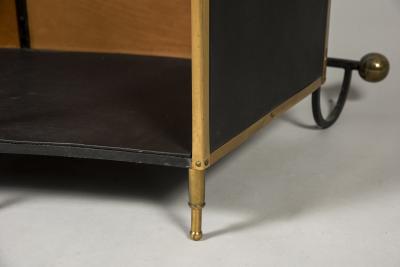 Jacques Adnet 1950s Stitched Leather dry bar by Jacques Adnet