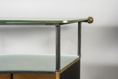 Jacques Adnet 1950s Stitched Leather dry bar by Jacques Adnet