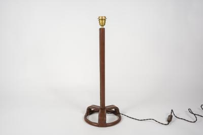 Jacques Adnet 1950s Stitched Leather lamp By Jacques Adnet