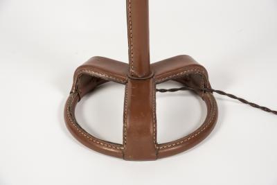 Jacques Adnet 1950s Stitched Leather lamp By Jacques Adnet