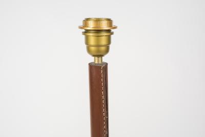 Jacques Adnet 1950s Stitched Leather lamp By Jacques Adnet