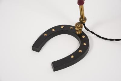 Jacques Adnet 1950s Stitched Leather lamp by Jacques Adnet