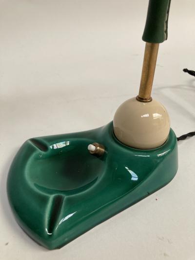 Jacques Adnet 1950s Stitched Leather lamp by Jacques Adnet