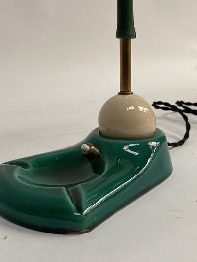Jacques Adnet 1950s Stitched Leather lamp by Jacques Adnet