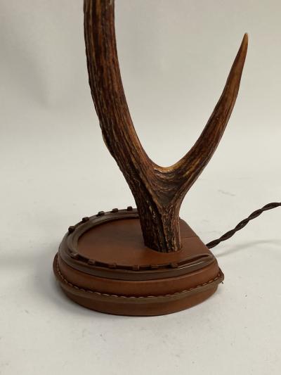Jacques Adnet 1950s Stitched Leather lamp by Jacques Adnet