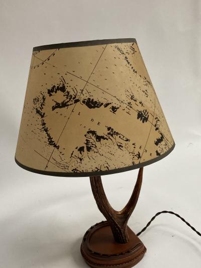 Jacques Adnet 1950s Stitched Leather lamp by Jacques Adnet