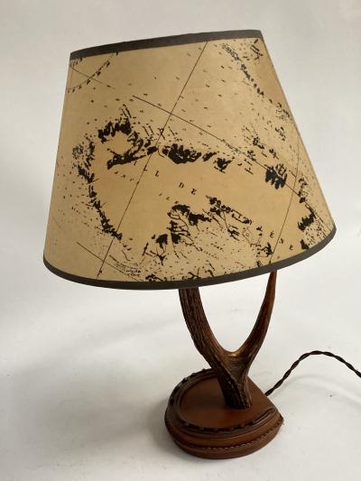 Jacques Adnet 1950s Stitched Leather lamp by Jacques Adnet
