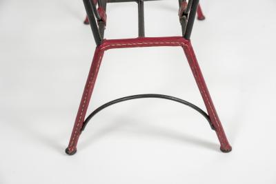 Jacques Adnet 1950s Stitched Leather magazine rack by Jacques Adnet