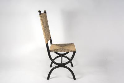 Jacques Adnet 1950s Stitched Leather pair of chairs by Jacques Adnet