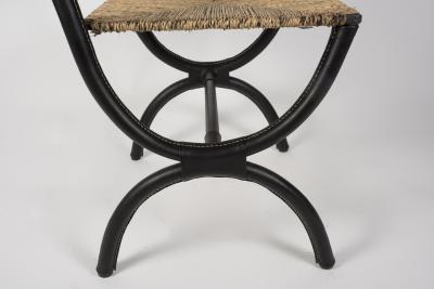 Jacques Adnet 1950s Stitched Leather pair of chairs by Jacques Adnet