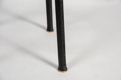 Jacques Adnet 1950s Stitched Leather stools by Jacques Adnet