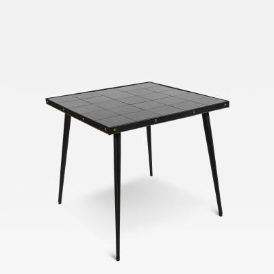 Jacques Adnet 1950s Stitched Leather table by Jacques Adnet