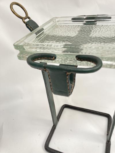 Jacques Adnet 1950s Stitched Leather vide poche by Jacques Adnet