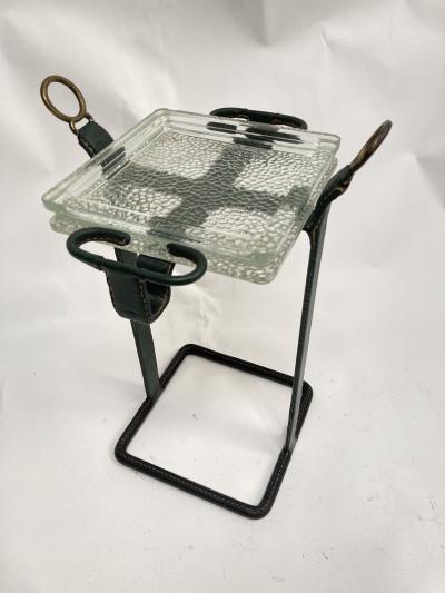 Jacques Adnet 1950s Stitched Leather vide poche by Jacques Adnet