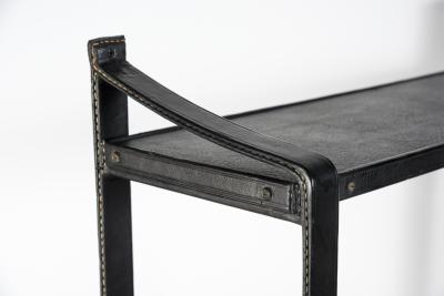 Jacques Adnet 1950s Stitched Leather wall shelves by Jacques Adnet